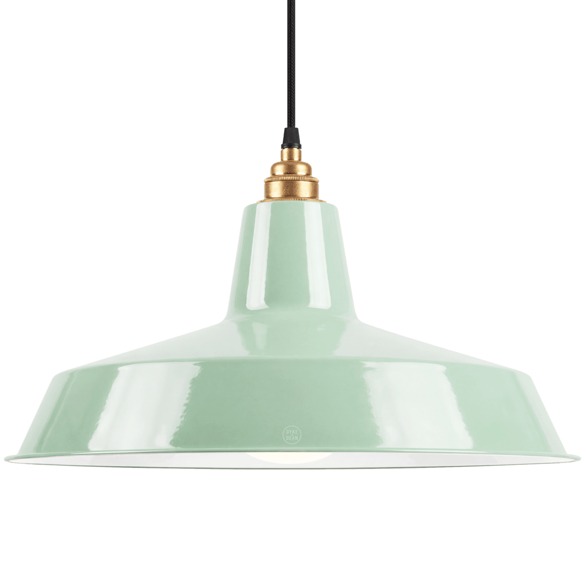 DYKE & DEAN PENDANT LAMPSHADE MINT GREEN WITH BULB HOLDER - DYKE & DEAN