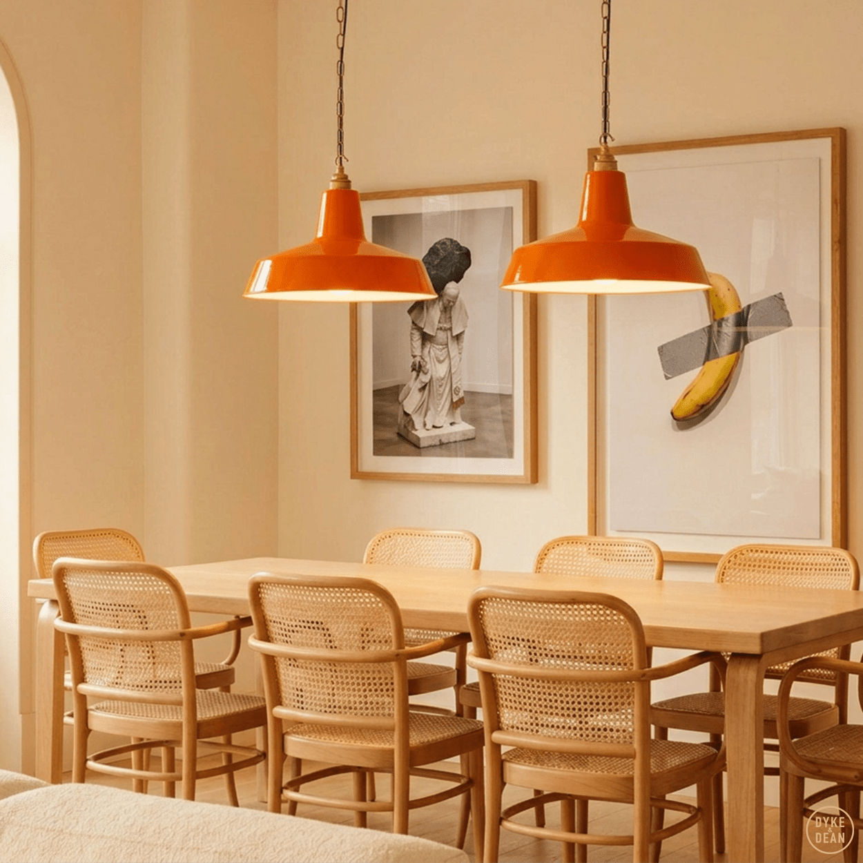 DYKE & DEAN PENDANT LAMPSHADE ORANGE - DYKE & DEAN