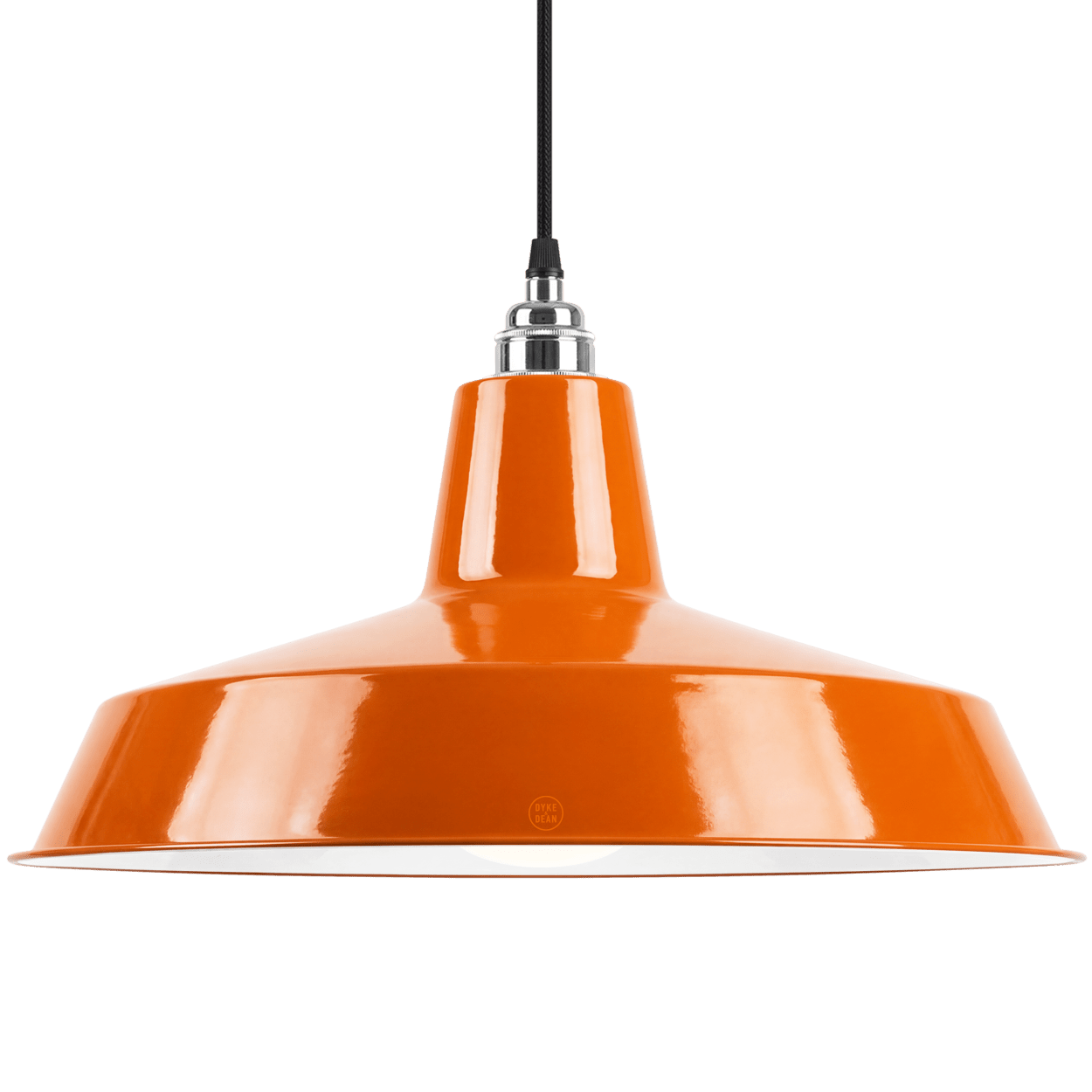 DYKE & DEAN PENDANT LAMPSHADE ORANGE WITH BULB HOLDER - DYKE & DEAN