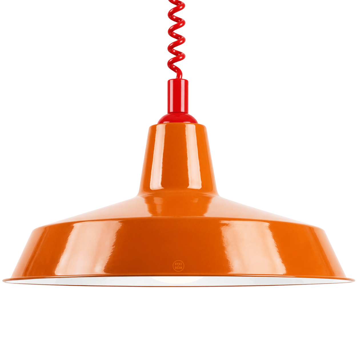 DYKE & DEAN PENDANT LAMPSHADE ORANGE WITH RETRACTABLE SPRING - DYKE & DEAN