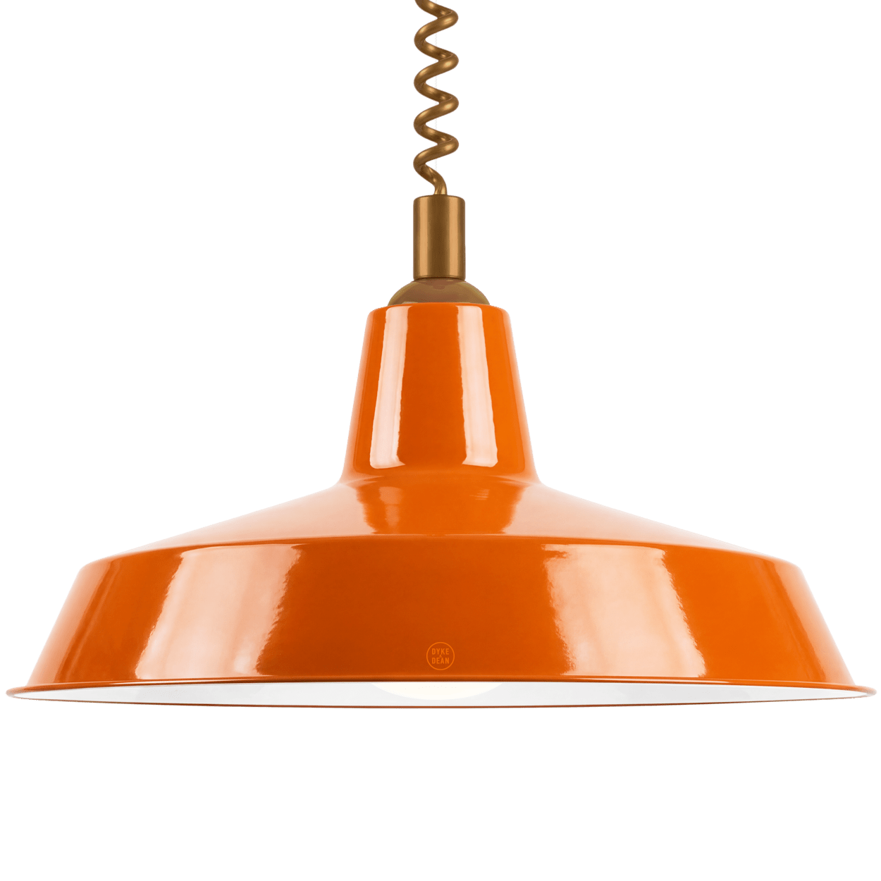 DYKE & DEAN PENDANT LAMPSHADE ORANGE WITH RETRACTABLE SPRING - DYKE & DEAN