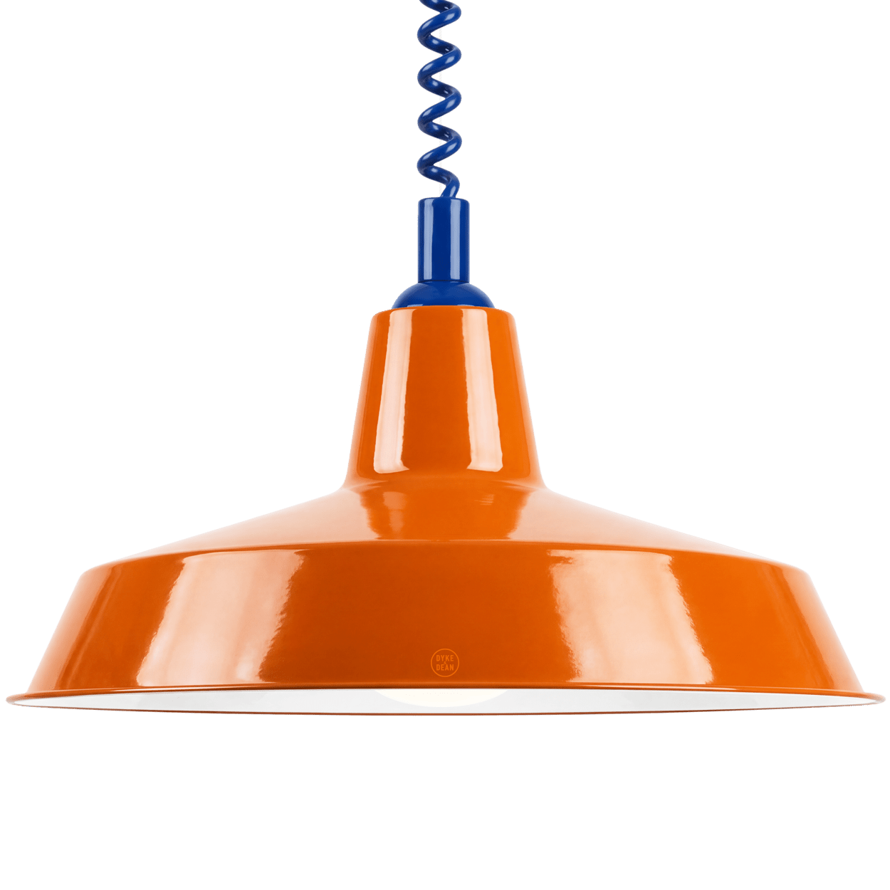 DYKE & DEAN PENDANT LAMPSHADE ORANGE WITH RETRACTABLE SPRING - DYKE & DEAN