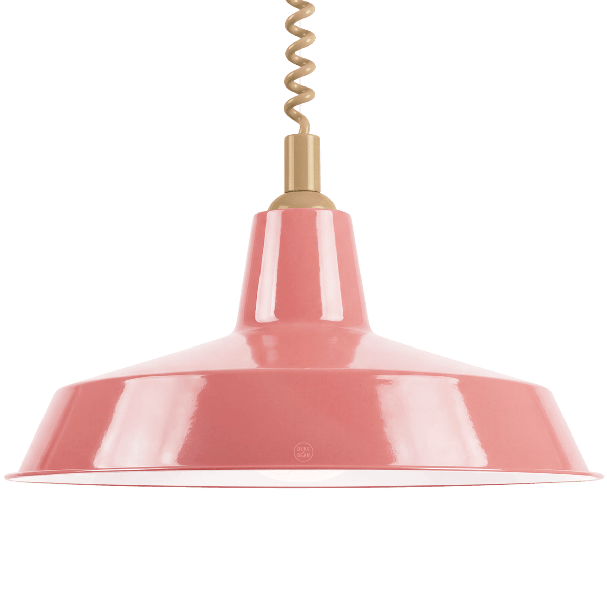DYKE & DEAN PENDANT LAMPSHADE PINK WITH RETRACTABLE SPRING - DYKE & DEAN