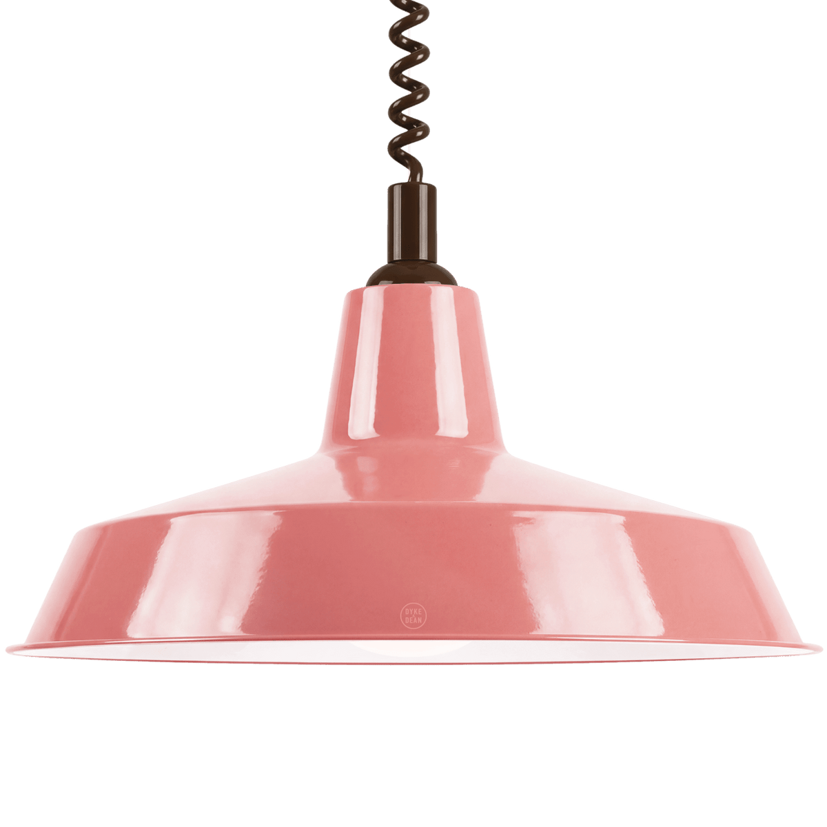 DYKE & DEAN PENDANT LAMPSHADE PINK WITH RETRACTABLE SPRING - DYKE & DEAN