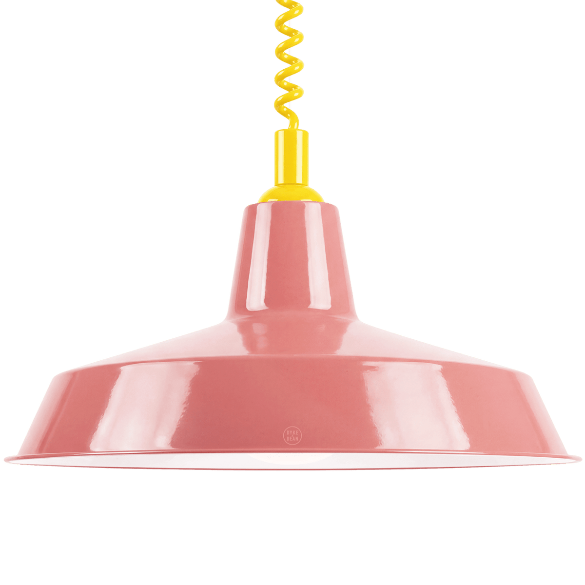 DYKE & DEAN PENDANT LAMPSHADE PINK WITH RETRACTABLE SPRING - DYKE & DEAN