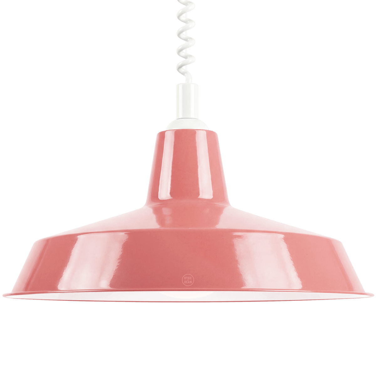 DYKE & DEAN PENDANT LAMPSHADE PINK WITH RETRACTABLE SPRING - DYKE & DEAN