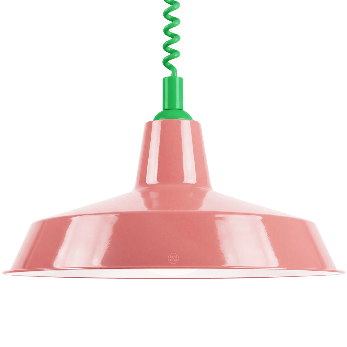 DYKE & DEAN PENDANT LAMPSHADE PINK WITH RETRACTABLE SPRING - DYKE & DEAN