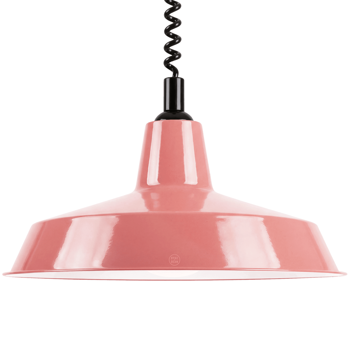 DYKE & DEAN PENDANT LAMPSHADE PINK WITH RETRACTABLE SPRING - DYKE & DEAN