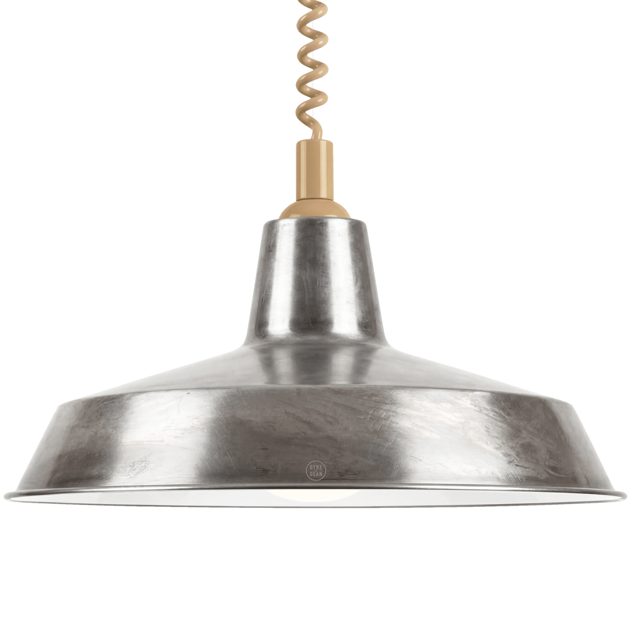 DYKE & DEAN PENDANT LAMPSHADE RAW METAL WITH RETRACTABLE SPRING - DYKE & DEAN