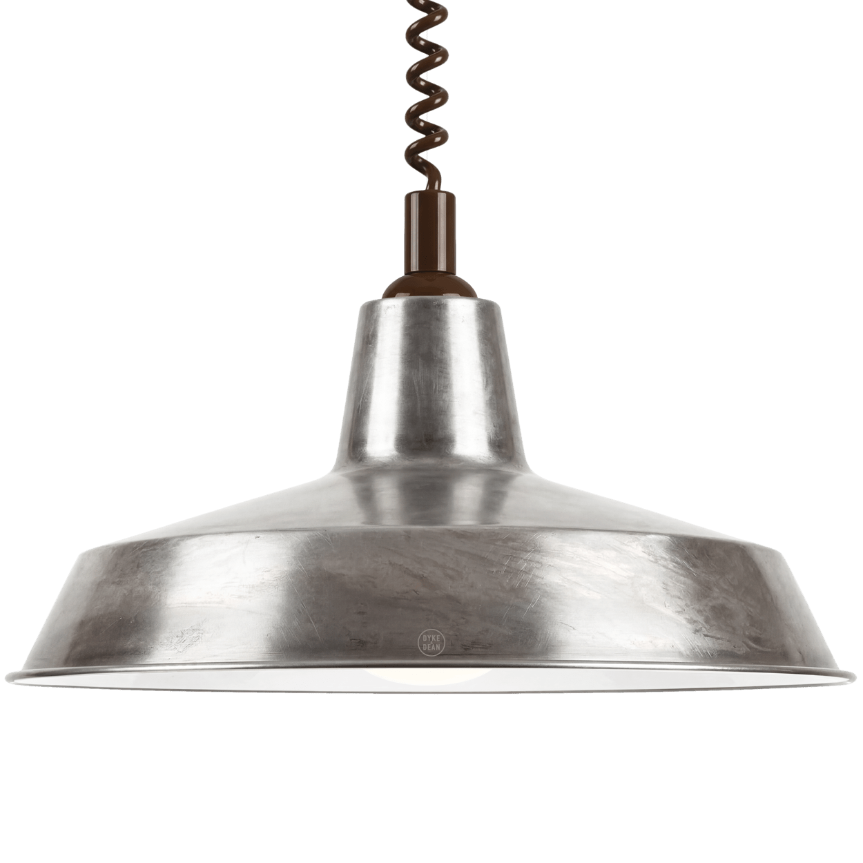 DYKE & DEAN PENDANT LAMPSHADE RAW METAL WITH RETRACTABLE SPRING - DYKE & DEAN