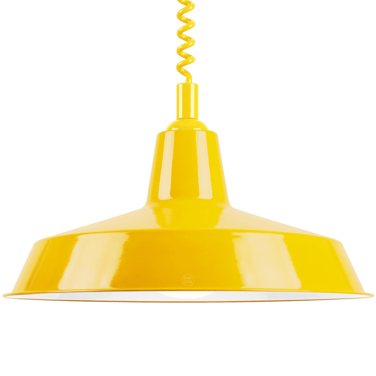 DYKE & DEAN PENDANT LAMPSHADE YELLOW WITH RETRACTABLE SPRING - DYKE & DEAN