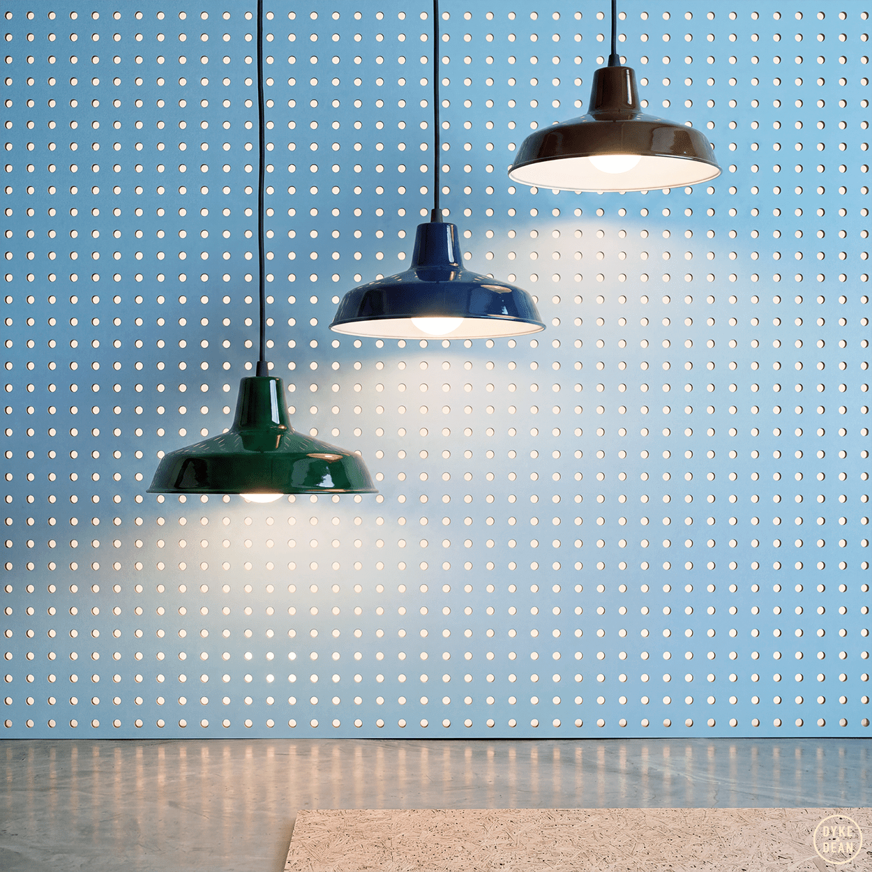 DYKE & DEAN SMALL PENDANT LAMPSHADE BLUE - DYKE & DEAN