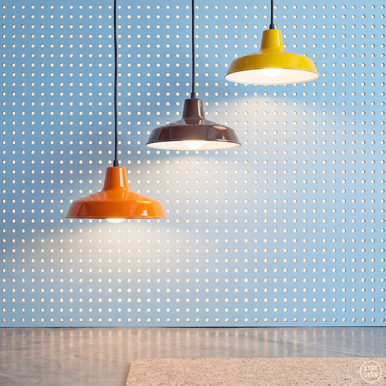 DYKE & DEAN SMALL PENDANT LAMPSHADE ORANGE E27 BULB HOLDER - DYKE & DEAN