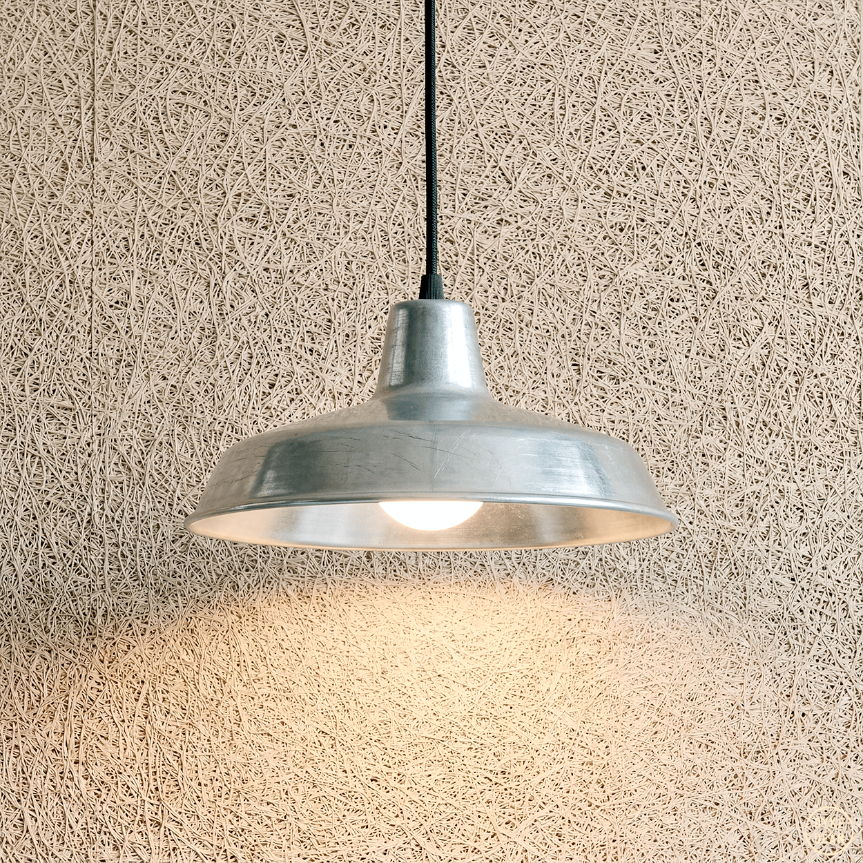DYKE & DEAN SMALL PENDANT LAMPSHADE RAW METAL E27 BULB HOLDER - DYKE & DEAN
