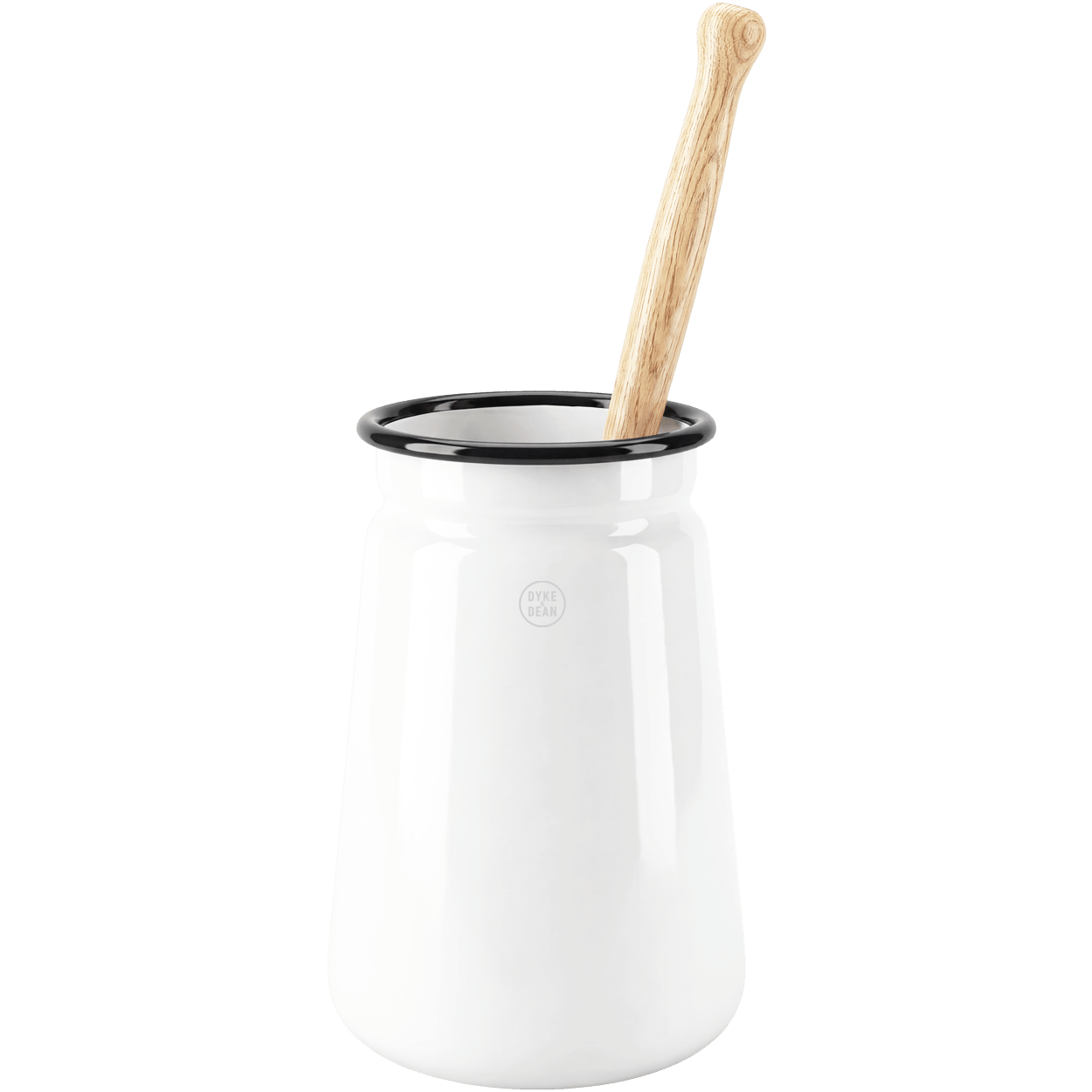 ENAMEL TOILET BRUSH HOLDER SET WHITE - DYKE & DEAN