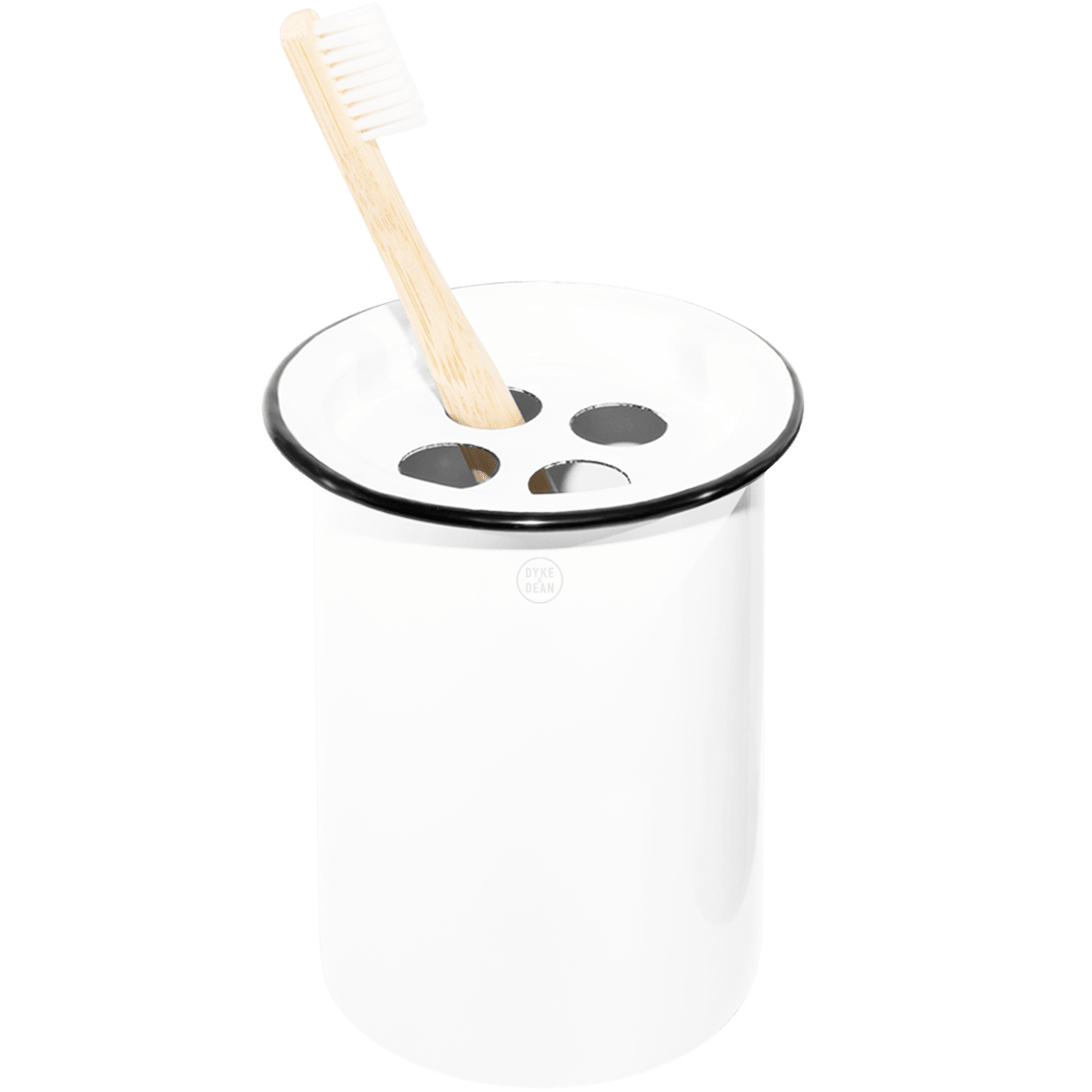 ENAMEL TOOTH BRUSH HOLDER WHITE - DYKE & DEAN
