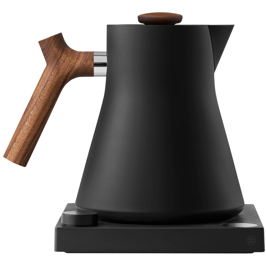 FELLOW WALNUT & MATTE BLACK CORVO EKG ELECTRIC KETTLE - DYKE & DEAN