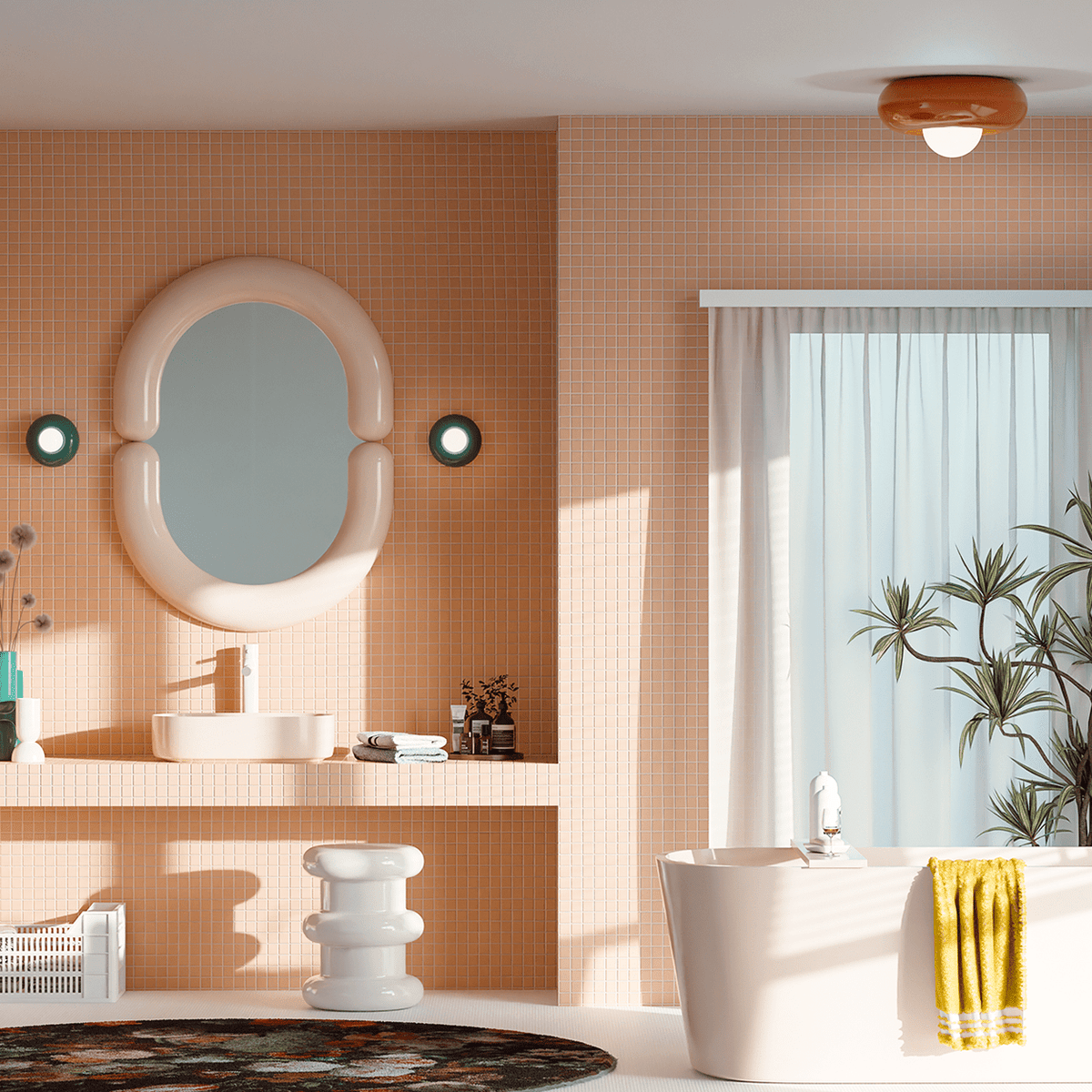 FERROLUCE BUMBUM CERAMIC DISC SCONCE WALL LIGHT - DYKE & DEAN