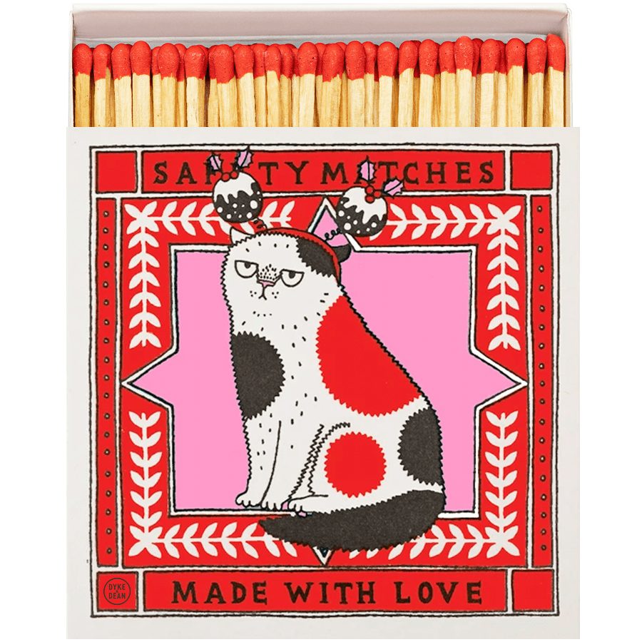 FESTIVE CAT LUXURY SAFETY MATCHES - DYKE & DEAN