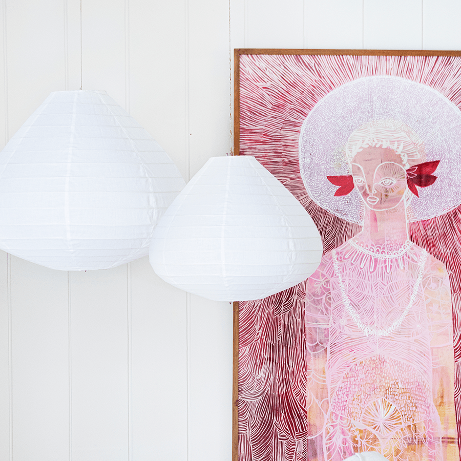 FIG NATURAL LINEN LIGHT SHADE 65CM - DYKE & DEAN