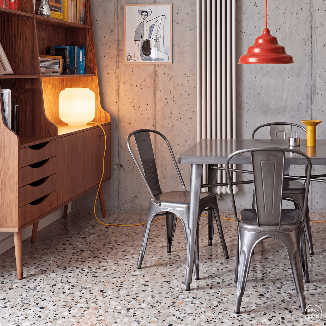 FLASK TERRACOTTA TABLE & FLOOR GLASS LIGHT - DYKE & DEAN