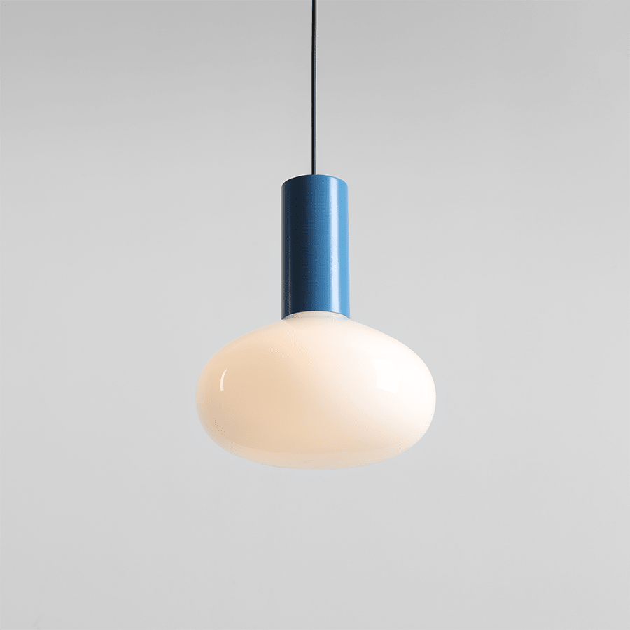 FLO OPAL GLASS ORB LARGE PENDANT LIGHT BLUE - DYKE & DEAN