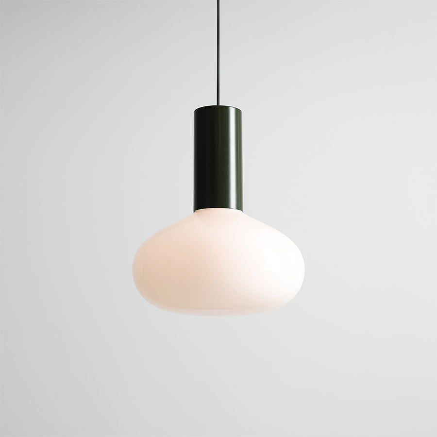 FLO OPAL GLASS ORB LARGE PENDANT LIGHT MOSS GREEN - DYKE & DEAN