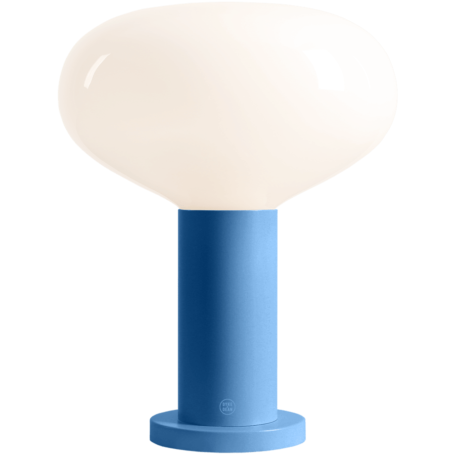 FLO OPAL GLASS ORB LARGE TABLE LIGHT BLUE - DYKE & DEAN