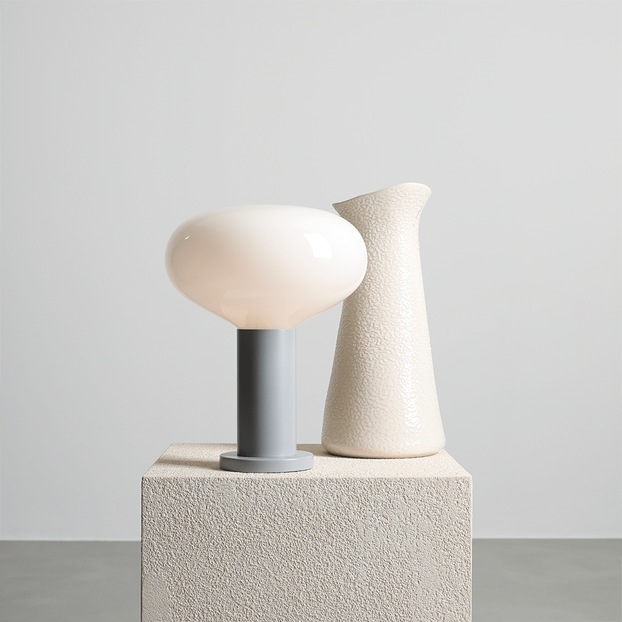 FLO OPAL GLASS ORB LARGE TABLE LIGHT GREY - DYKE & DEAN