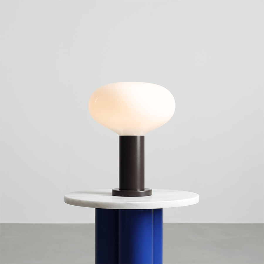 FLO OPAL GLASS ORB LARGE TABLE LIGHT MOKKA - DYKE & DEAN