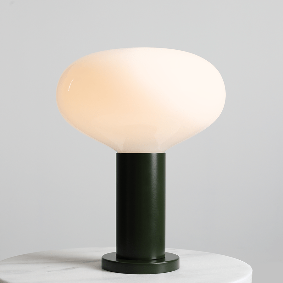 FLO OPAL GLASS ORB LARGE TABLE LIGHT MOSS GREEN - DYKE & DEAN