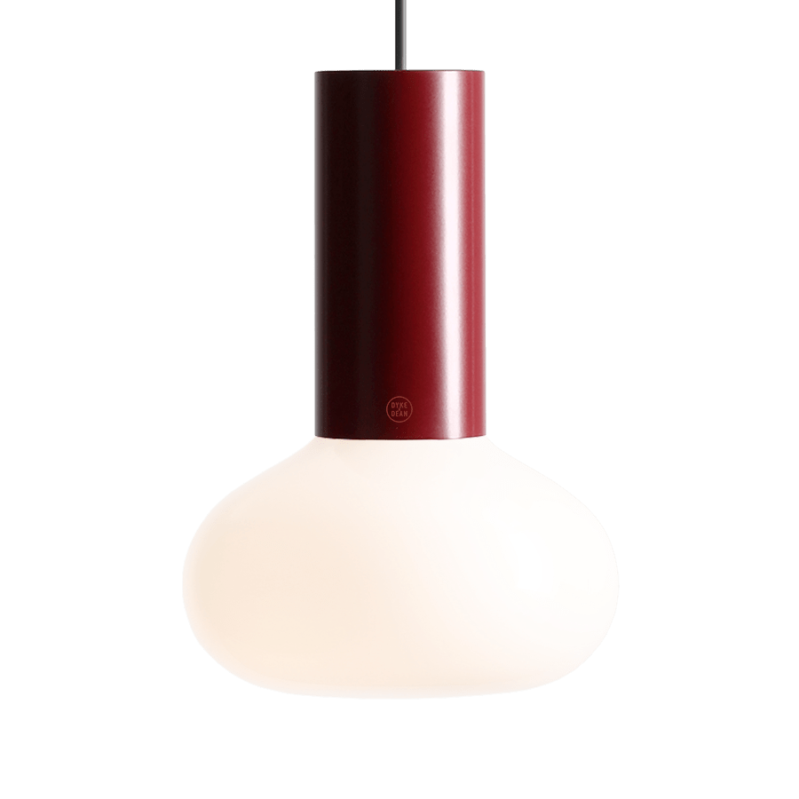 Ruby Flo FLO OPAL GLASS ORB SMALL PENDANT LIGHT RUBY RED - DYKE & DEAN