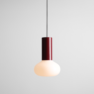 FLO OPAL GLASS ORB SMALL PENDANT LIGHT RUBY RED - DYKE & DEAN
