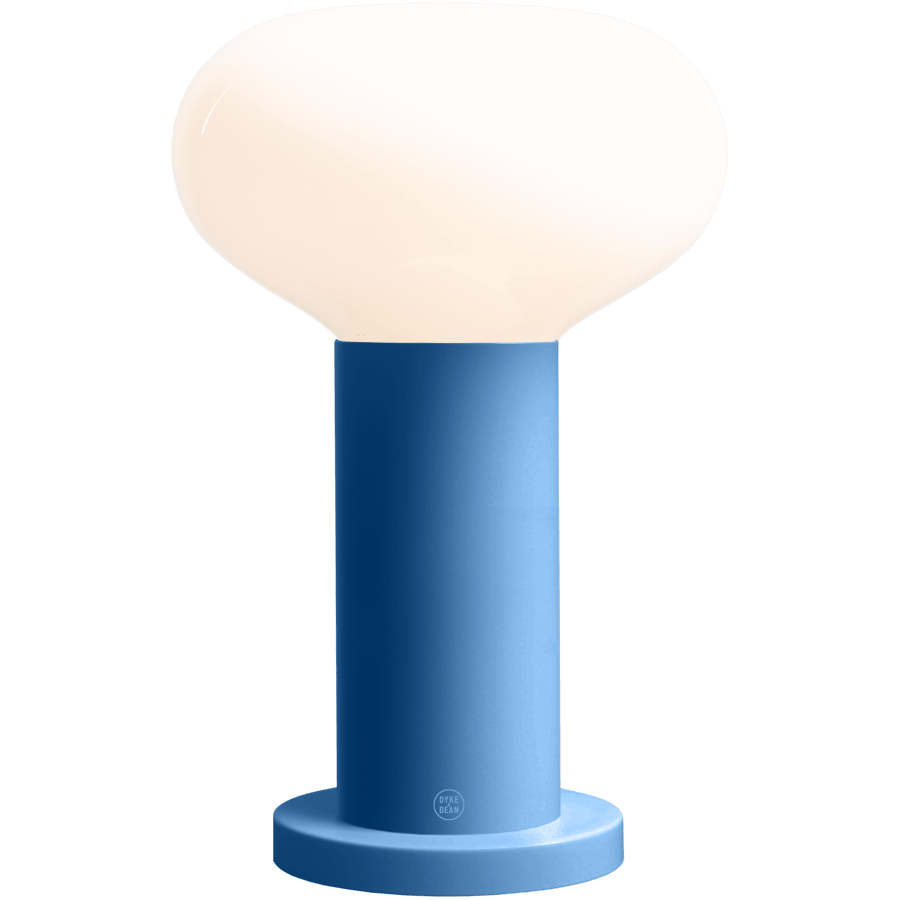 FLO OPAL GLASS ORB SMALL TABLE LIGHT BLUE - DYKE & DEAN