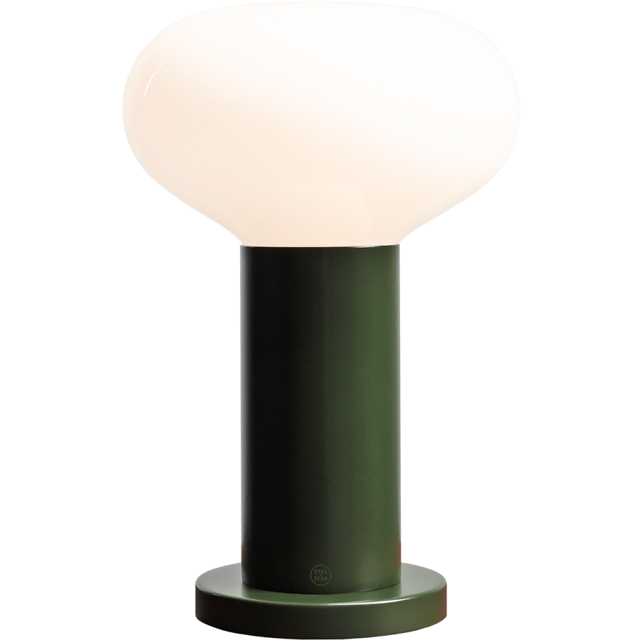 FLO OPAL GLASS ORB SMALL TABLE LIGHT MOSS GREEN - DYKE & DEAN