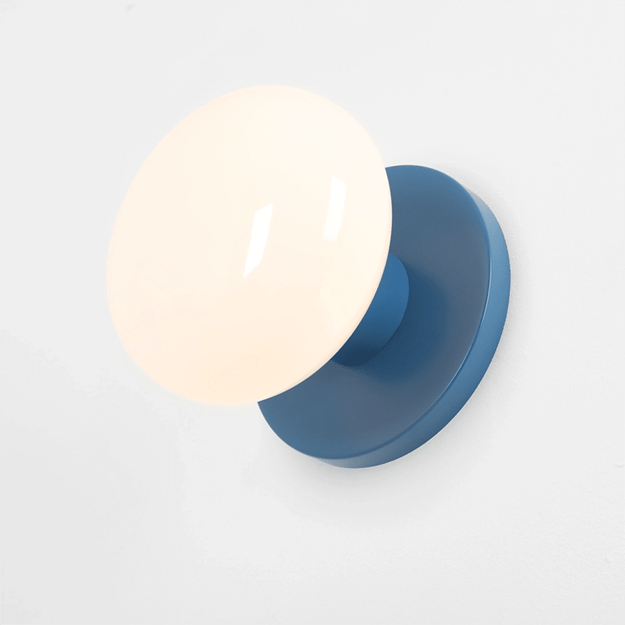 FLO OPAL GLASS ORB WALL LIGHT BLUE - DYKE & DEAN