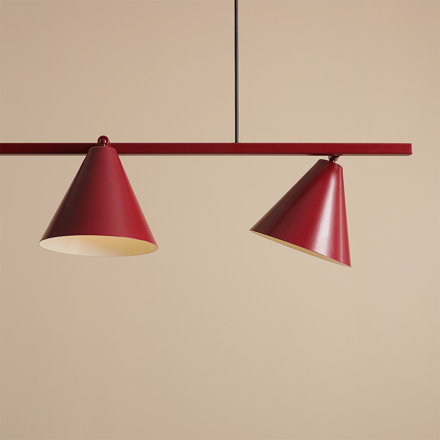 FORM CONE SHADE PENDANT BAR STRIP LIGHT RED WINE DYKE DEAN Form cone shade pendant bar strip light red wine dyke dean