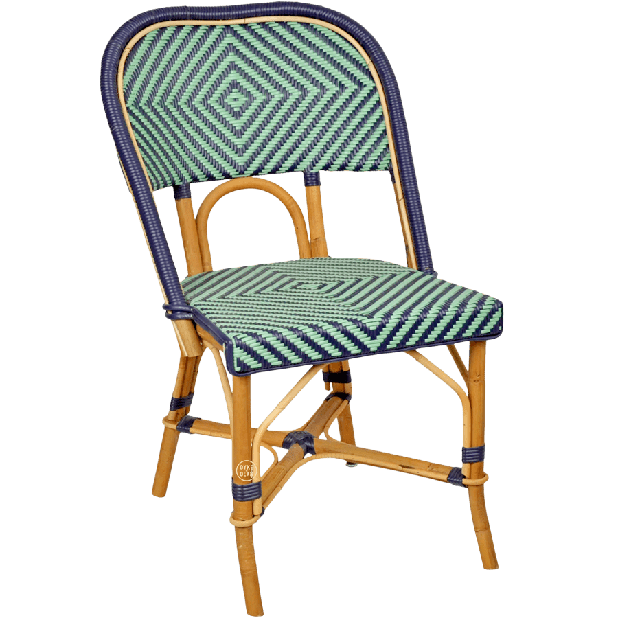 FRENCH BISTRO RATTAN CHAIR DIAMOND GREEN - DYKE & DEAN