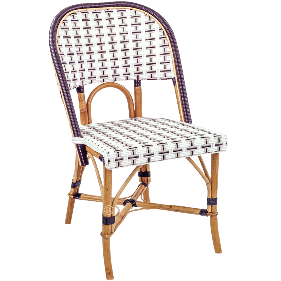 FRENCH BISTRO RATTAN CHAIR VERTICAL SILVER BLACK - DYKE & DEAN