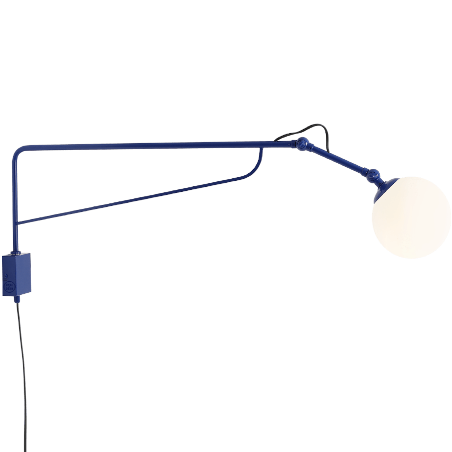 FUNCTIONAL ADJUSTABLE LONG WALL ARM LIGHT COBALT - DYKE & DEAN
