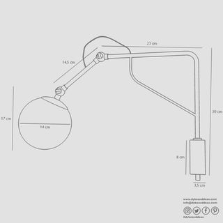 FUNCTIONAL ADJUSTABLE WALL ARM LIGHT BLACK - DYKE & DEAN
