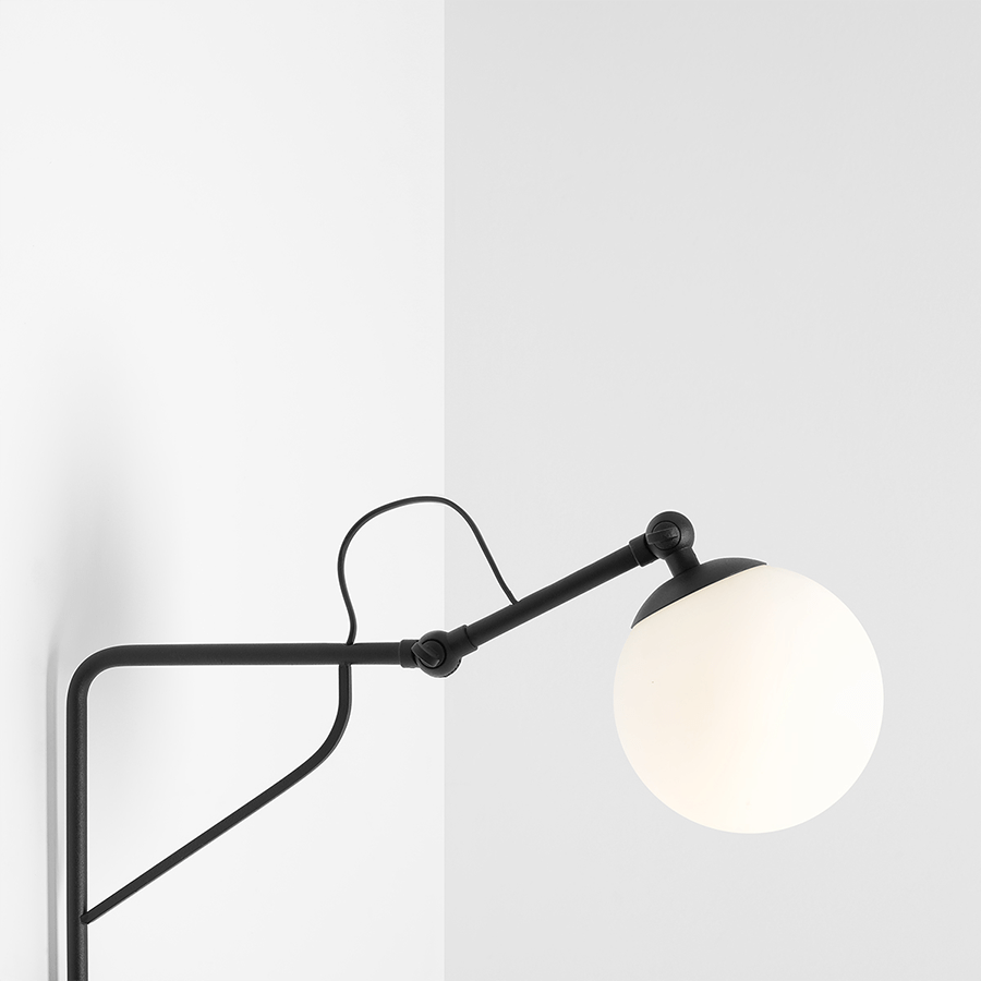 FUNCTIONAL ADJUSTABLE WALL ARM LIGHT BLACK - DYKE & DEAN