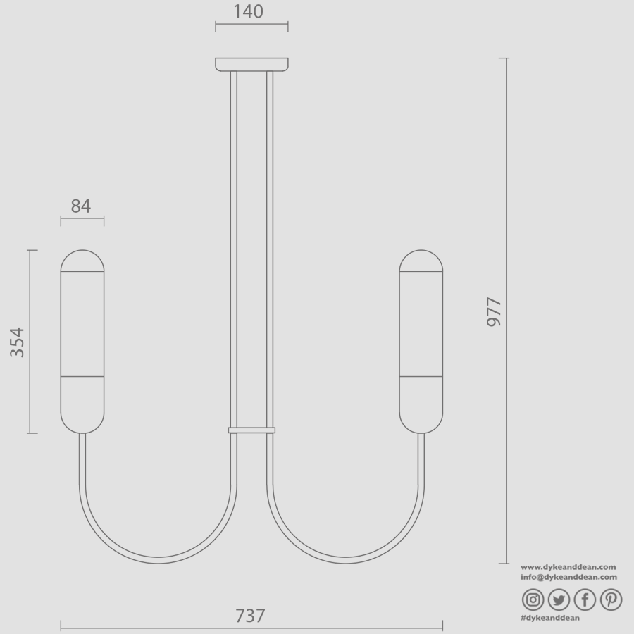 FUNSUI CHANDELIER FIXED CEILING LIGHT WHITE - DYKE & DEAN