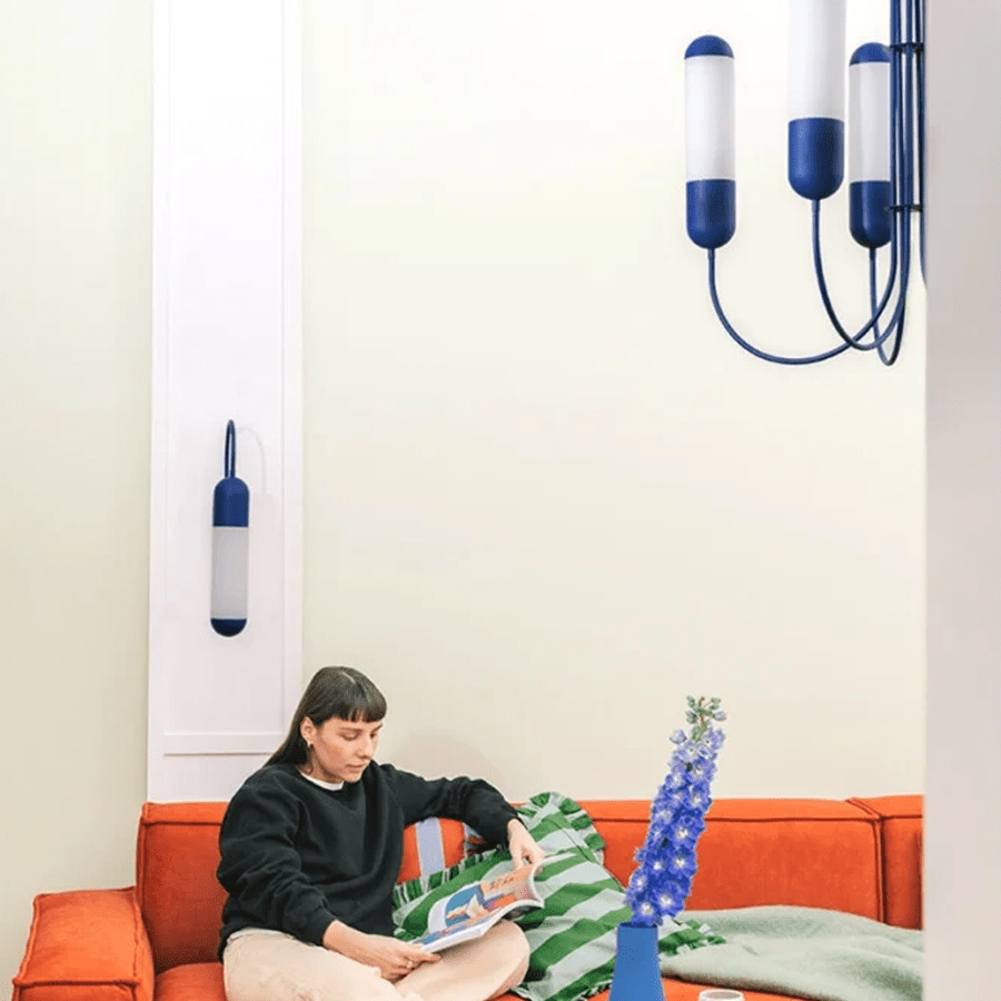 FUNSUI PILL WALL LIGHT TUBE BLUE - DYKE & DEAN