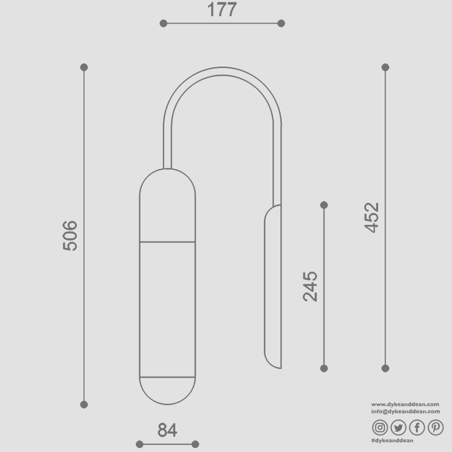 FUNSUI PILL WALL LIGHT TUBE WHITE - DYKE & DEAN
