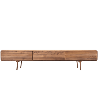 GAZZDA FAWN LOW SIDE BOARD WALNUT 3 DRAWERS - DYKE & DEAN