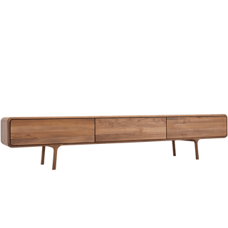 GAZZDA FAWN LOW SIDE BOARD WALNUT 3 DRAWERS - DYKE & DEAN