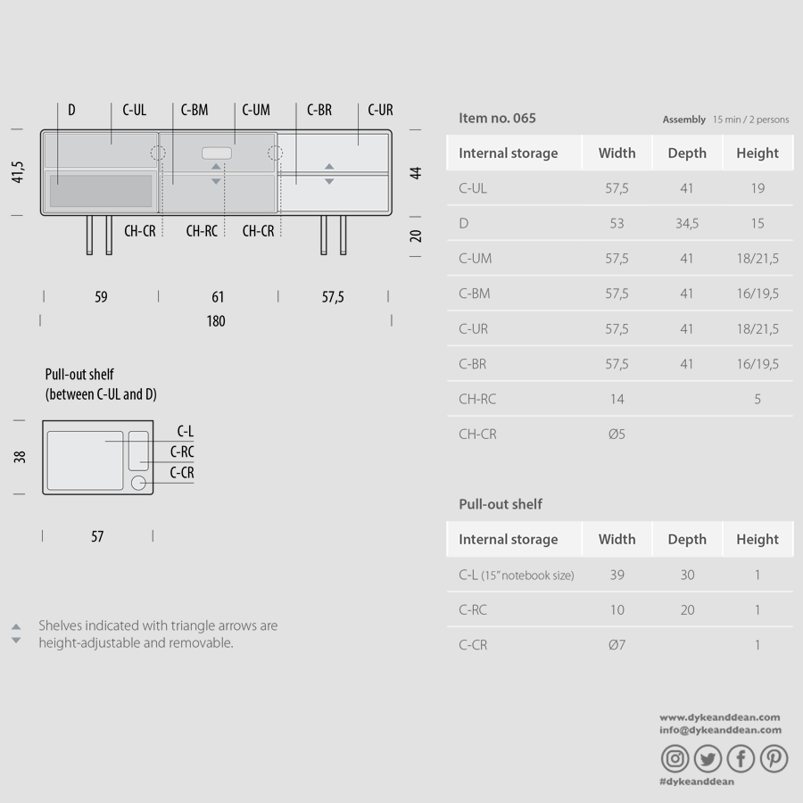 GAZZDA FAWN SIDEBOARD WALNUT 180 - DYKE & DEAN