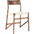 GAZZDA FAWN WHITE FABRIC CHAIR WALNUT - DYKE & DEAN