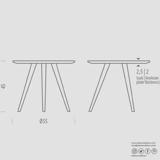GAZZDA ROUND ARP TABLE SMOKED OAK 55CM - DYKE & DEAN